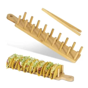2-in-1 Bamboo Taco Rack & Serving Platter (1)