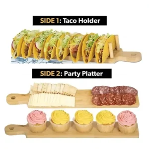 2-in-1 Bamboo Taco Rack & Serving Platter (2)