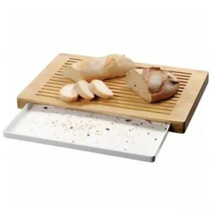 Bamboo Bread Cutting Board with Crumb Tray