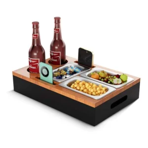Bamboo Sofa Snack Tray with Cup Holders (1)