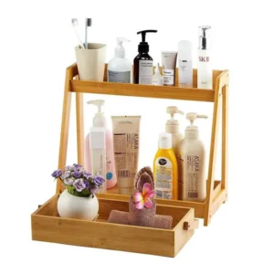 2-Tier Bamboo Countertop Organizer for Skincare (1)