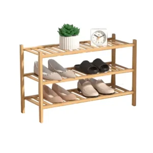 3-Tier Bamboo Shoe Rack for Entryway & Closet (1)