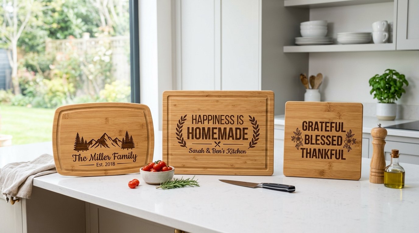 Custom Engraved Bamboo Cutting Board Designs