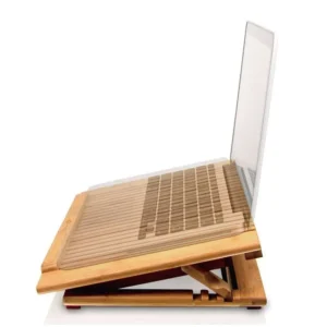 Adjustable Bamboo Laptop Stand with Ventilated Slats (1)