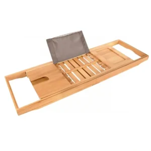 Bamboo Bathtub Tray with Extendable Sides 1 (2)