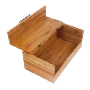 Bamboo Bread Bin with Stainless Steel Handle (1)