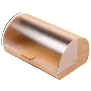 Bamboo Bread Box with Clear Acrylic Roll Top Lid (2)