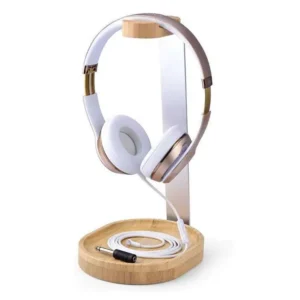 Bamboo Headphone Stand with Storage Tray (1)