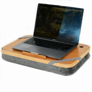 Bamboo Lap Desk with Cushion & Laptop Stopper (1)