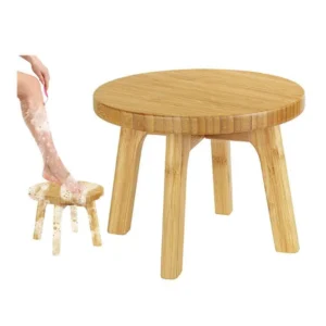 Bamboo Round Step Stool with 350lb Capacity (1)