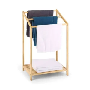 Freestanding Bamboo Bath Towel Drying Rack (1)